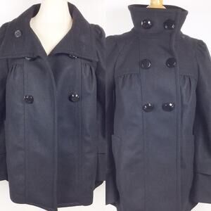 Zara Elegant Black Pea Coat